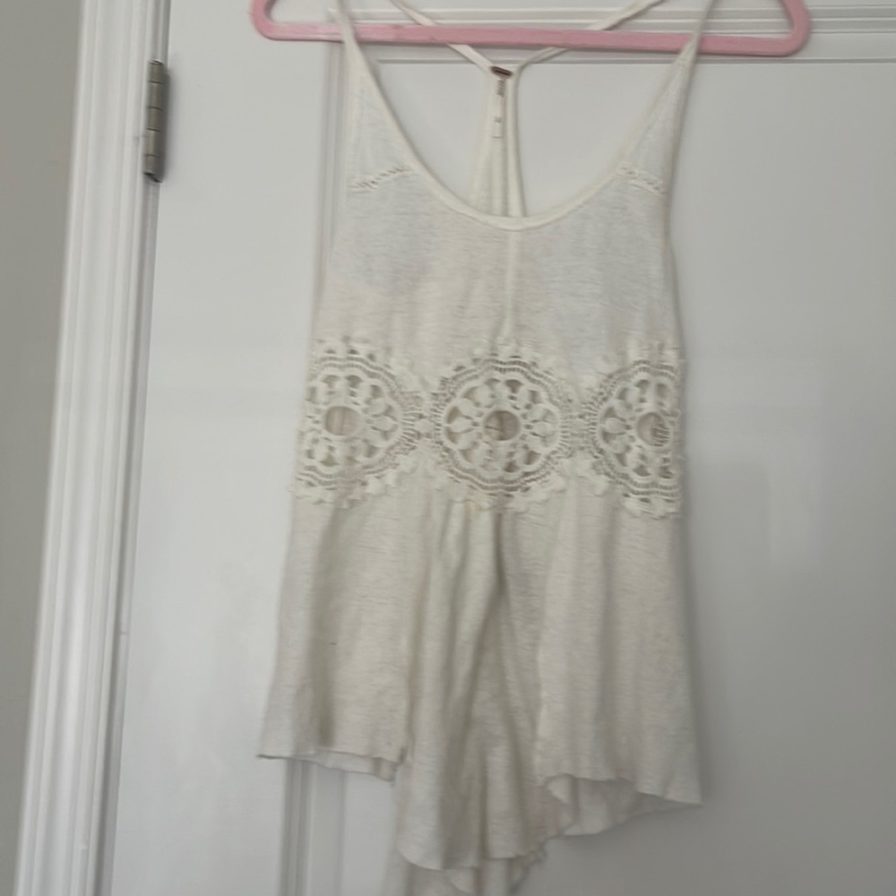 Free People white top with open detailed waist
